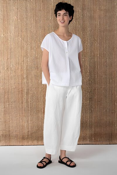 OSKA Top/Bluse  602 / BAUMWOLL-LEINEN-SEERSUCKER