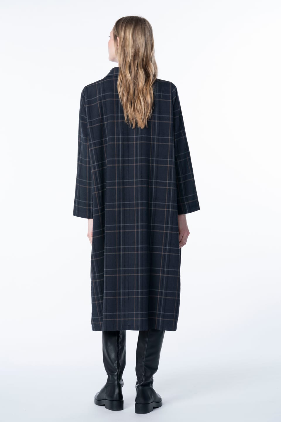 OSKA Kleid 6553 / Baumwolle-Wolle-Seersucker-Karo – Bild 5