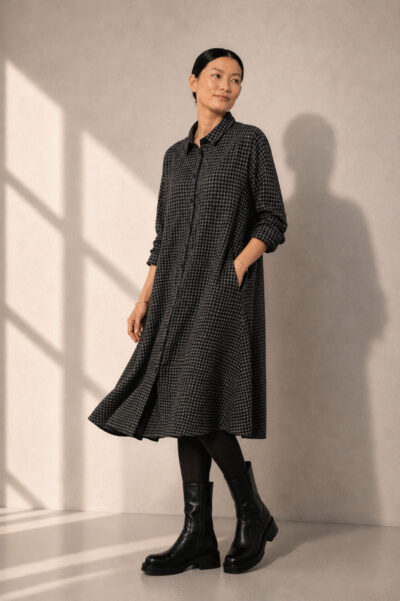 OSKA Kleid 6555 / Wollmischung / Vichy-Karo
