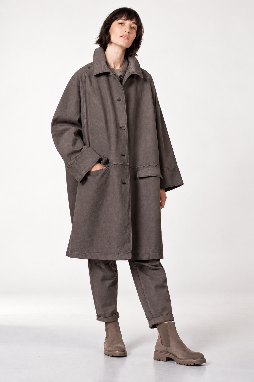 OSKA Mantel 502 wash / Baumwoll-Viskose-Twill