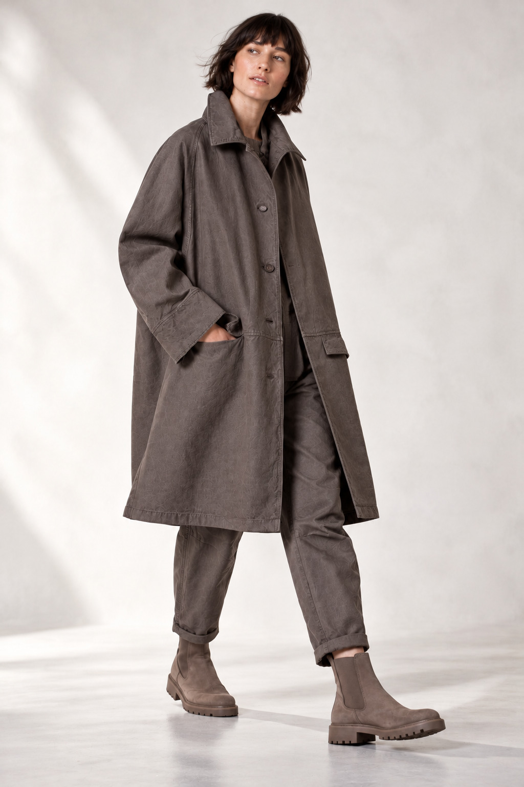 OSKA Mantel 502 wash / Baumwoll-Viskose-Twill – Bild 2